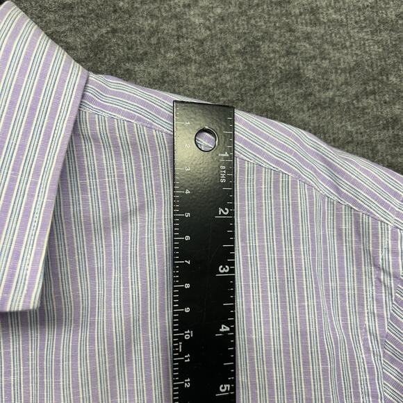 Teddy Stratford Shirt Mens Large Plaid Button Up Zip Fit Sz 5 Casual 100% Cotton - Picture 4 of 7